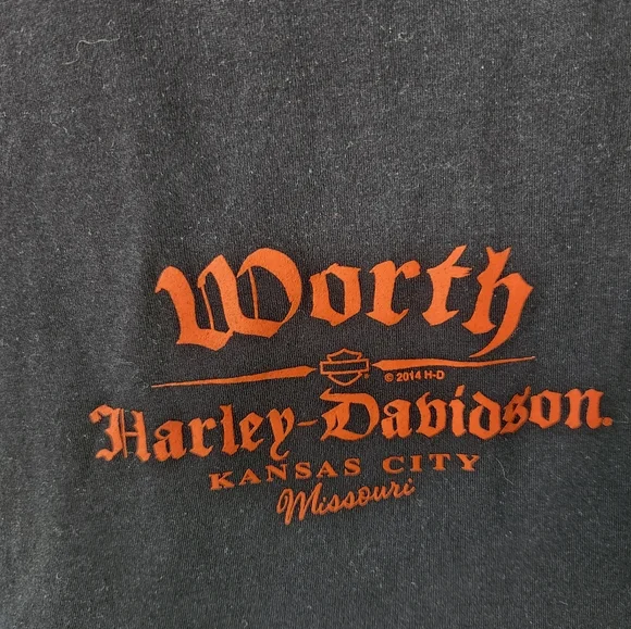 Harley Davidson women's short sleeved shirt Kansas City skull - Picture 5 of 7